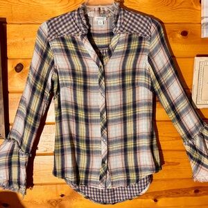 Sundance Plaid Button Down Shirt - Pink, Yellow, Cream